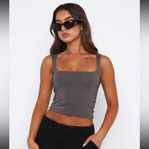 White Fox Fell In Love Top Charcoal